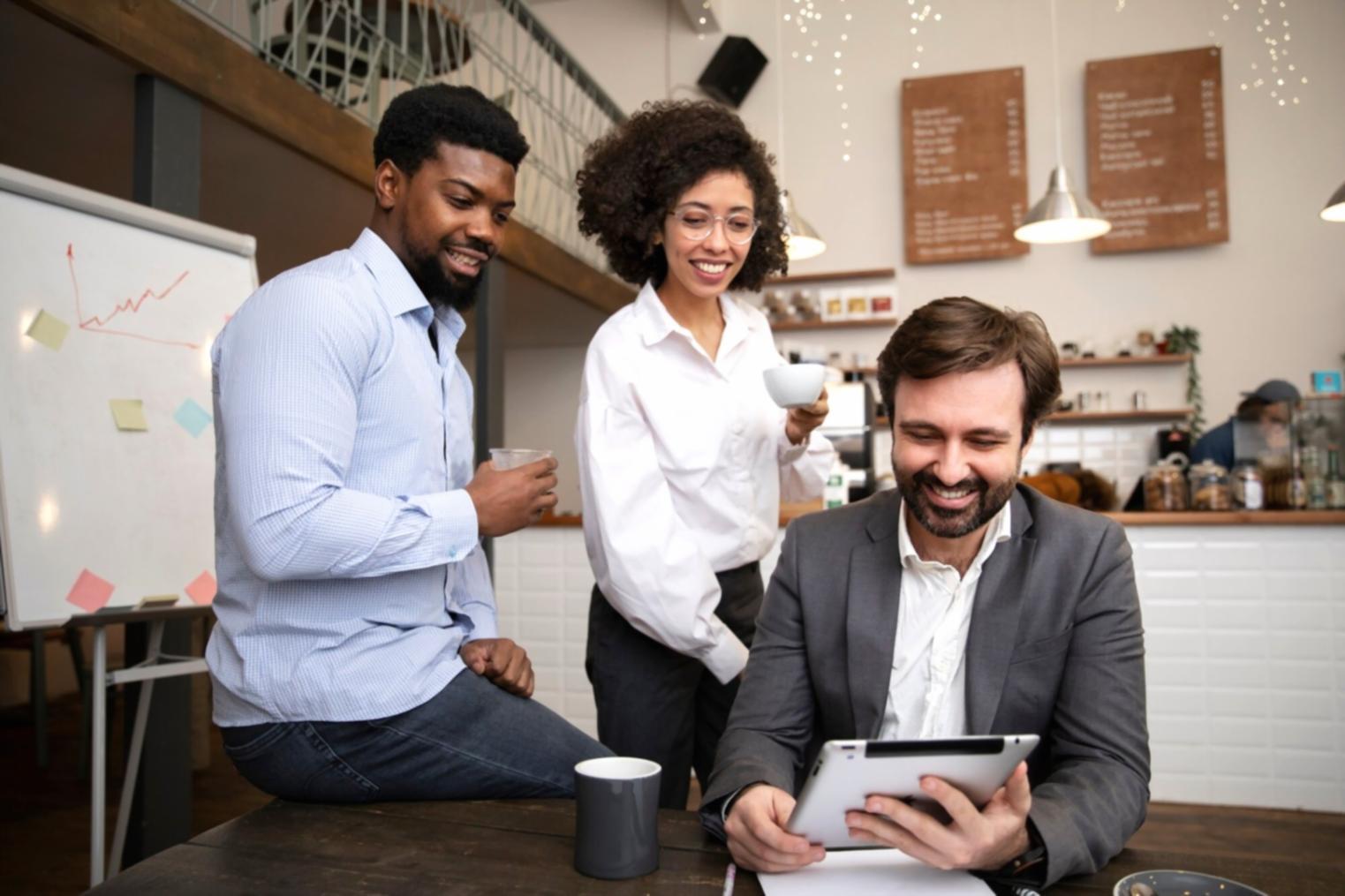 Professional financial consultation workspace
